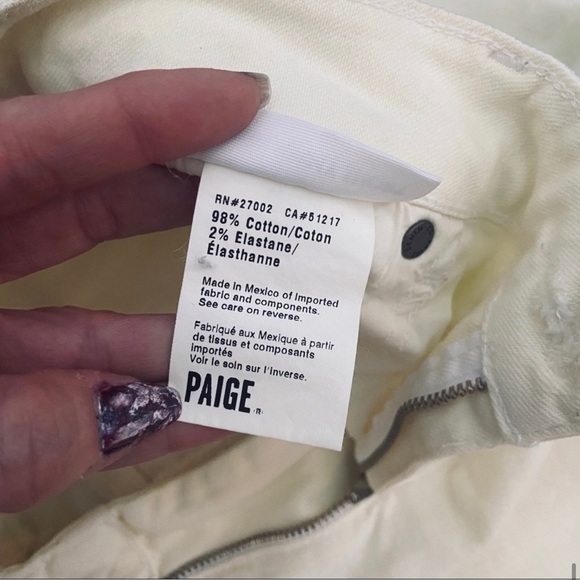 PAIGE deconstructed Jimmy Jimmy white denim Short - Picture 11 of 14